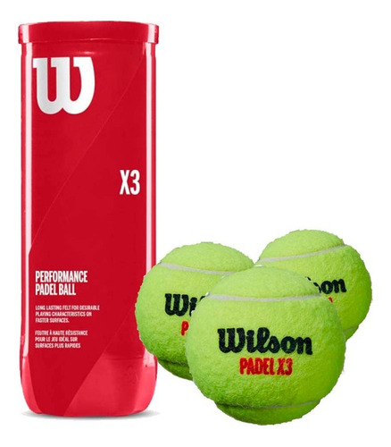 12 Pack Pelota De Padel Wilson X3 Ball Amarillo Bote C/3