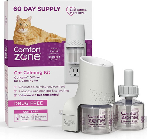  Difusor Calmante Estres Gatos Ferormona, Comfort Zone Kit