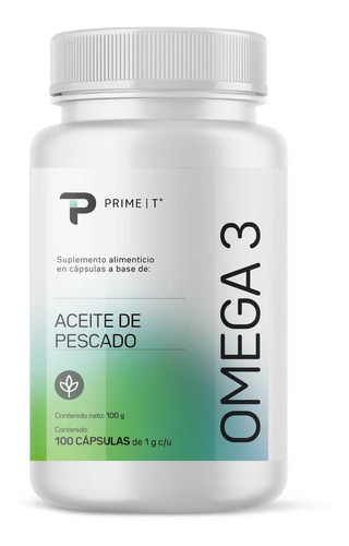 Omega 3 Aceite De Pescado Primetech 100 Cápsulas De 1g