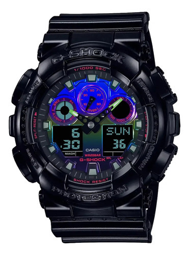 Reloj Casio G-shock Ga-100rgb-1a Para Hombre E-watch Color De La Correa Negro