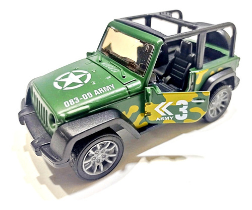Auto Jeep Wrangler Military Verde Coleccion Esc 1:38 Metal
