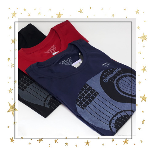 Imagem 2 de 4 de Camiseta Gajang, Gola Careca, Estampa Masculina Rg Guitar