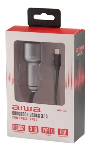 Cargador Aiwa Usb 3.1a Con Cable Tipo C Aw-c2c