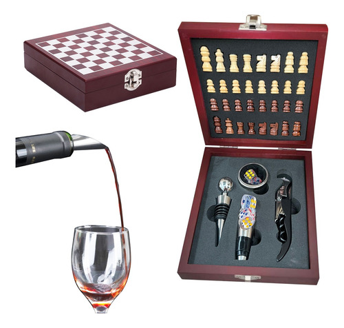 Set De Vino Juego De Accesorios Para Vino Y Ajedrez