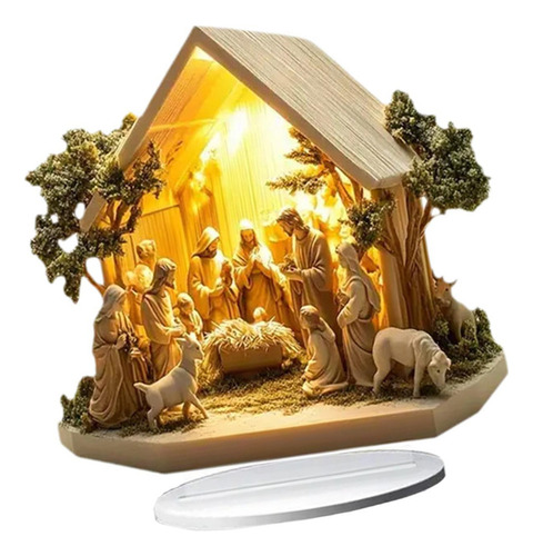 Estatuilla De Belén Navideño, Estatua Plana Casa 20x20cm