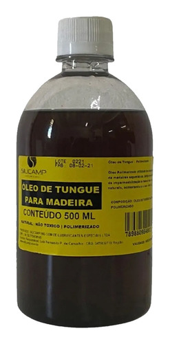 Óleo De Tungue Polimerizado Impermeabiliza Madeira 500 Ml