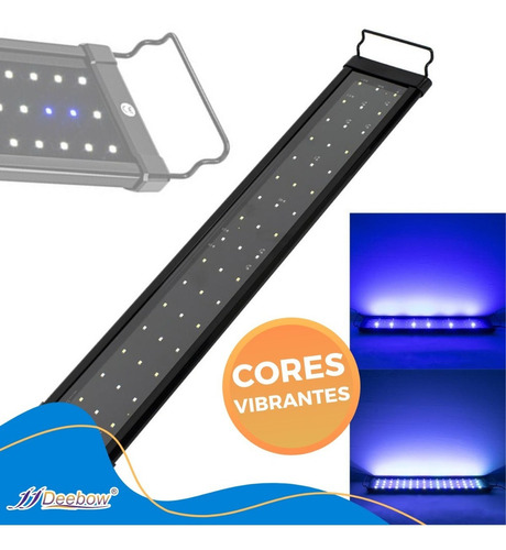 Luminária Super Slim Led Branca E Azul - 43cm 7w Extensível 127/220V