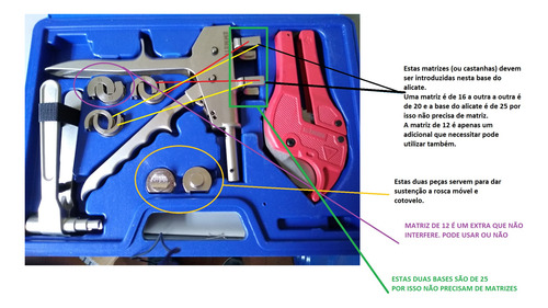 Kit De Ferramentas Para Instalação Tubo Pex Anel Deslizante