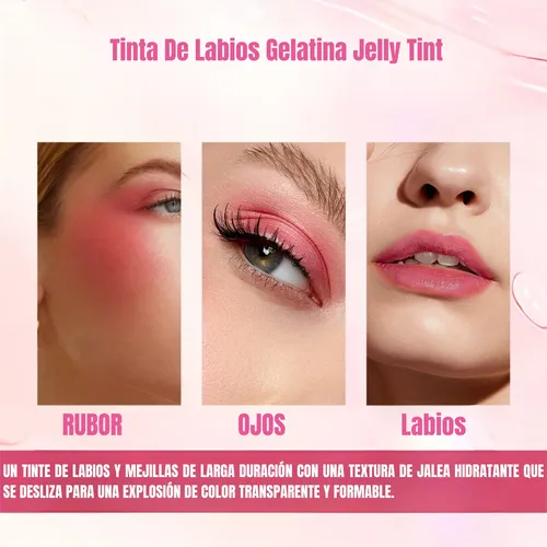 Tinta De Labios Gelatina Hidratante Duradero Labios Mejillas