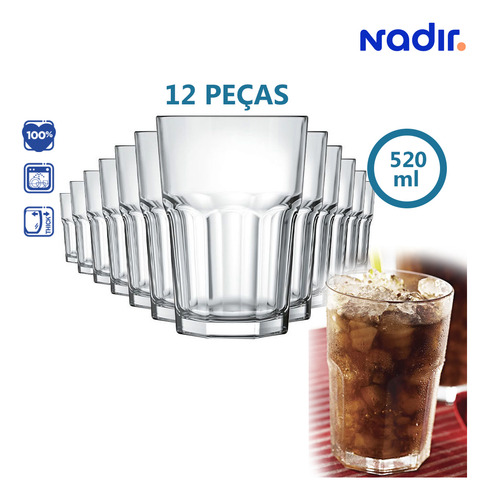 Jogo Copo Nadir Bristol 410ml 12pc
