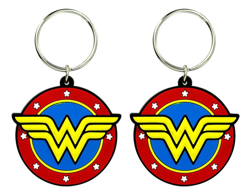 Dc Wonder Woman Classic Logo Soft Touch Pvc Llavero Multico.