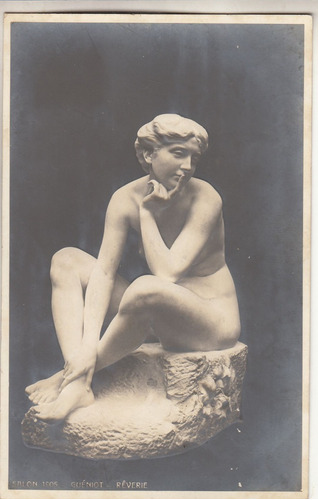 Postal En Relieve Salon Escultura 1905 Gueniot Mujer Desnuda
