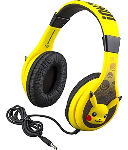 Pokemon Pikachu Auriculares Para Niños, Diadema Ajustable,