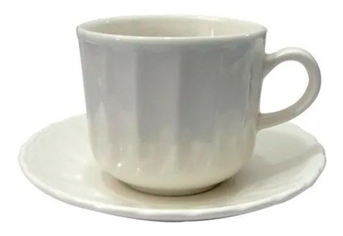 Set X 6 Tazas C/ Platos Porcelana Corona Caribe Te Cafe