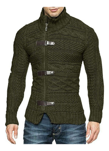 Suéter Casual Chaqueta De Punto Anillo De Cuero For Hombre