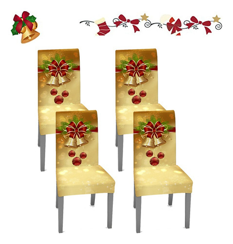 Adorno Navideño De 4 Fundas For Sillas De Comedor.