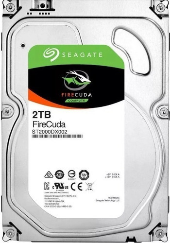 Sshd Seagate FireCuda Híbrido de 2 TB, 8 GB, SSD, 7200 rpm, 64 MB