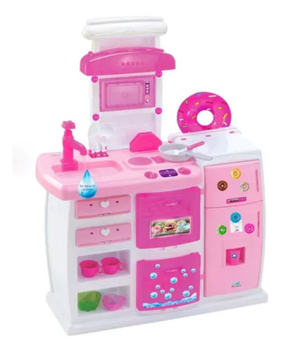 Cozinha Doce Completa Sai Agua Brinquedo Infantil Criança Cor Rosa