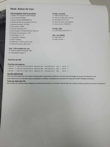 Impressora Hp Laser Multifuncional Mfp M428dw Wifi Seminova