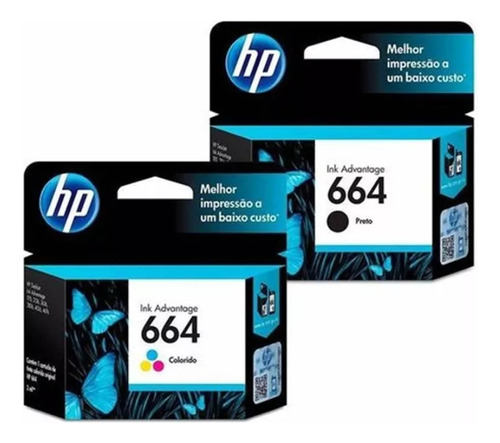 Cartucho De Tinta Hp 664 Colorido + Preto Advantage Original