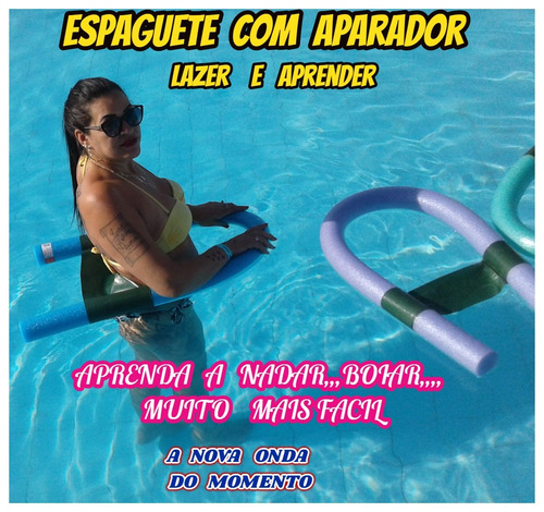Imagem 8 de 10 de Espaguete Macarrão P/piscina C/aparador Nadar Boiar Kit C/01