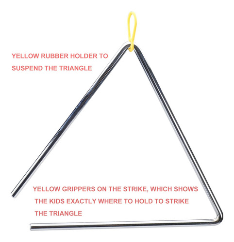 Patioer Juego De 6 Instrumentos Triangulares (4 Pulgadas, 5
