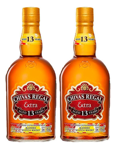 Kit 2 Garrafas Whisky Chivas Regal Extra 13 Anos 750ml