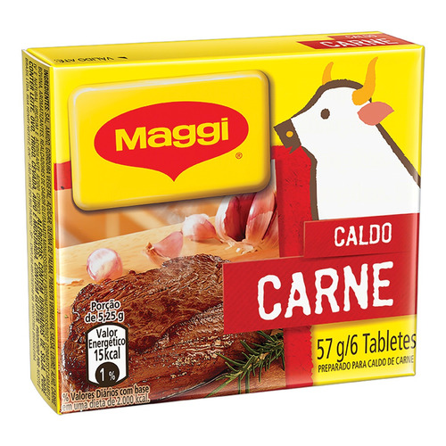 Caldo em Tablete Carne Maggi Caixa 57g 6 Unidades
