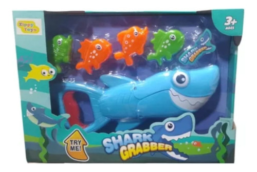 Juguete Agua Bañera Tiburon Atrapa Peces Hungry Shark Azul