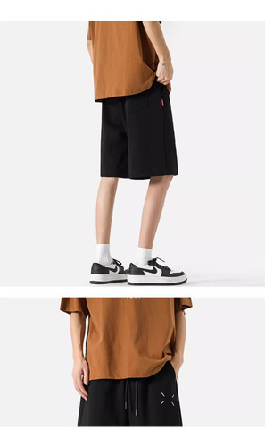 Pantalones Cortos Deportivos Bordados Con Cordón Y Pernera A