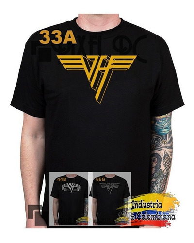 Camiseta Van Halen Logo Tipo Retro Pixel Rc