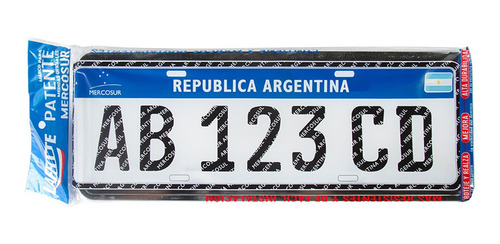Imagen 1 de 5 de Marco Patente Cromado Mercosur Auto