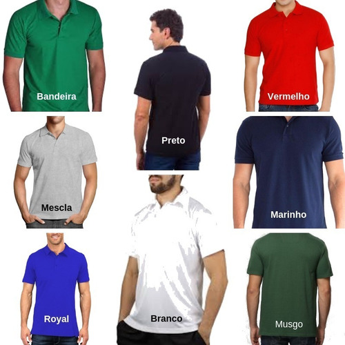Imagem 4 de 4 de 5 Camisa Gola Pólo Masculina Atacado Revenda