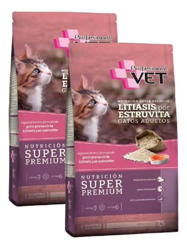  Profesional Vet Gato Adulto Litiasis Urinary  7,5 Kg X 2