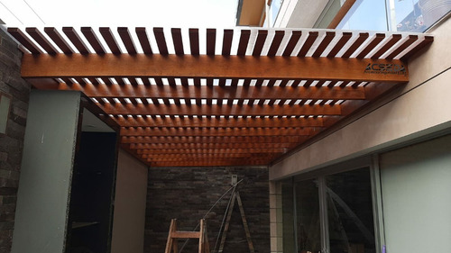 Techo Para Terrazas Con Madera Huayruro Y Policarbonato