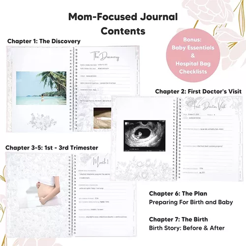 Diario de embarazo, anuncios de embarazo, 80 páginas, libro de embarazo de  tapa dura para mamá, regalos de embarazo para nuevas mamás, regalo para