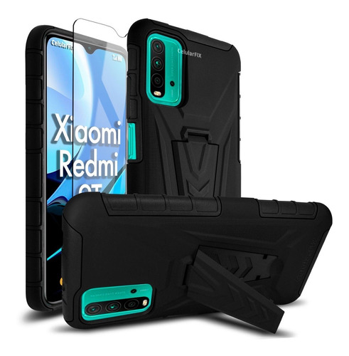 Protector Iron P/ Xiaomi Redmi 9t, Uso Rudo Con Clip Y Mica
