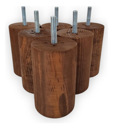 Kit De 9 Patas Para Box Spring Color Nogal 10 Cm De Altura
