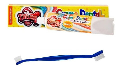 Pasta De Dentes Para Cães E Gatos + Escova Dupla Pet Oferta