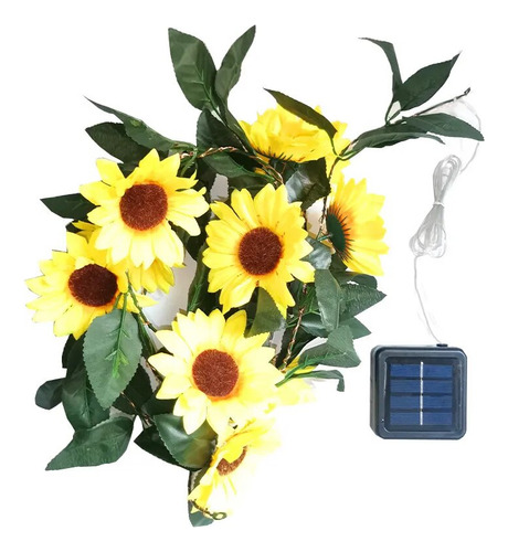 Cadena Solar Artificial De 5 M Y 50 Led Con Forma De Girasol