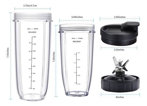 Piezas De Repuesto Para Licuadora Ninja, Tazas De 32 Oz Y 24