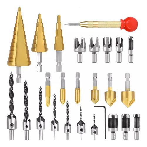 De Taladro Avellanador De Paso Redondo Broca Accesorios 26