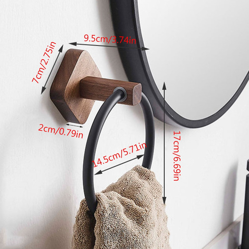 Toallero De Mano Con Forma De Anillo De Madera Para Toallas