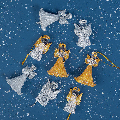 6 Adornos Colgantes Para Árbol De 2,1 Cm X 4,2 Cm Oro