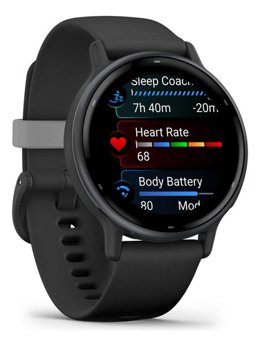 Reloj Garmin Vívoactive 5 Slate de aluminio negro, caja negra, correa negra, bisel negro