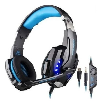 Audífonos Gamer Kotion Each G9000 Black Y Blue Con Luz Led
