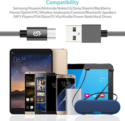 Syncwire Cable Usb Micro Cargador Android 2u. (6.6 Ft)