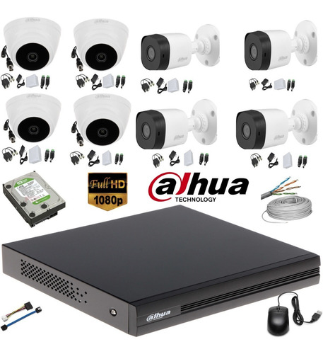 Camaras Seguridad Kit 8 Dahua 1080 + 8 Cámaras 1080 + D 1 Tb