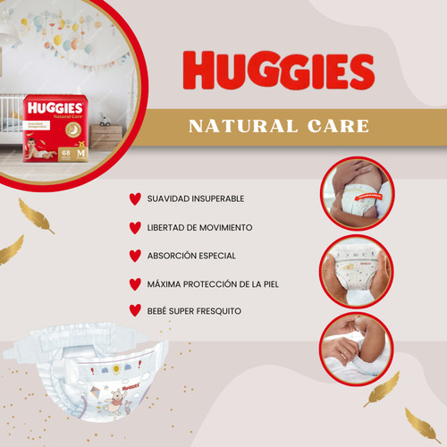 Pañales Huggies Natural Care P X100 Uni (hasta 6 Kilos) Pequeño (p) Sin Género