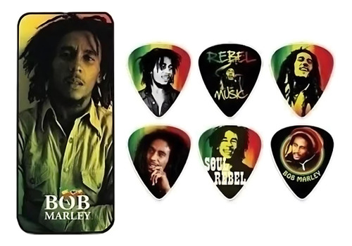 Jim Dunlop Bob Marley Palhetas - Pack C/ 6 Unidades